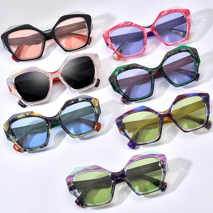 Oversized Cat Eye Acetate Polarized Sunglasses - MCROONS - detail view