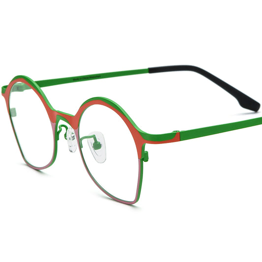 Colourful Titanium Cat Eye Optical Glasses - Red Pink - MCROONS