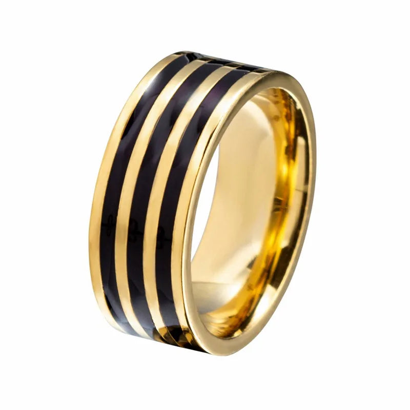MCROONS black enamel men's ring detail