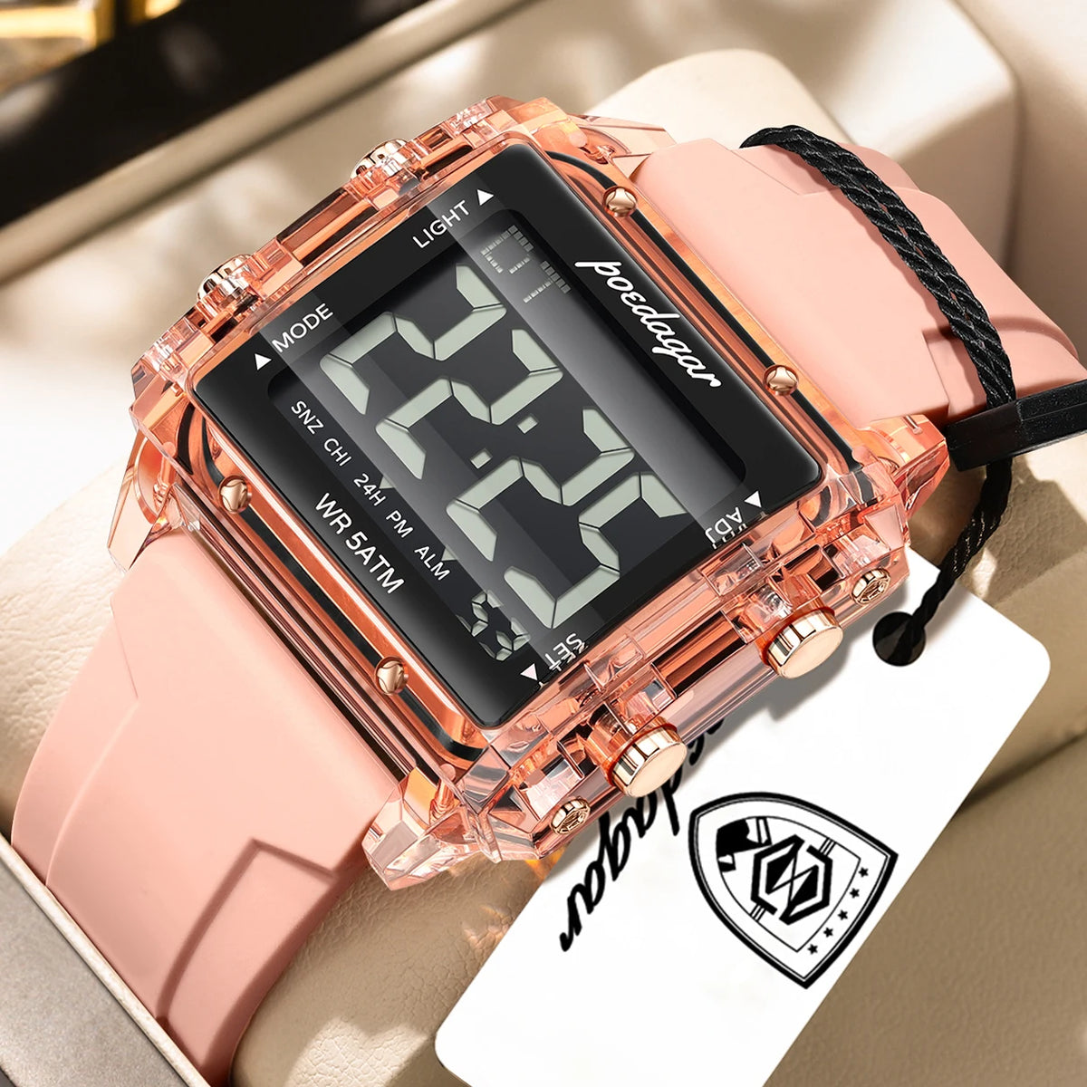 Poedagar E123 Men's Luxury Chronograph Quartz Watch – Silicone Strap, Waterproof, Date