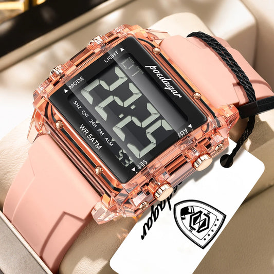 Poedagar E123 Men's Luxury Chronograph Quartz Watch – Silicone Strap, Waterproof, Date