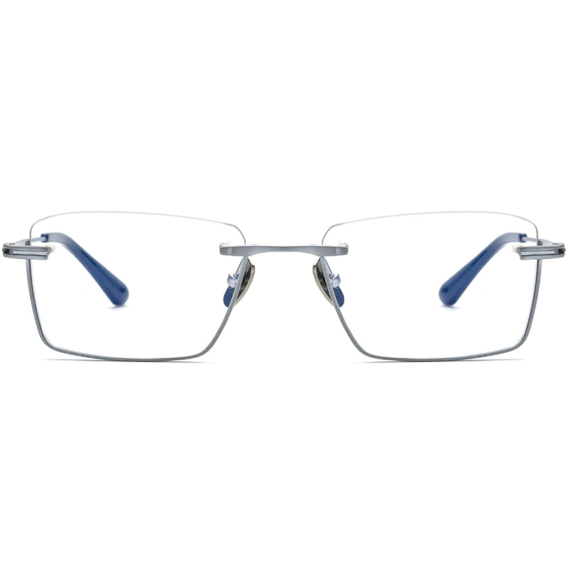 Rimless Square Titanium Optical Glasses Frame - MCROONS - front view