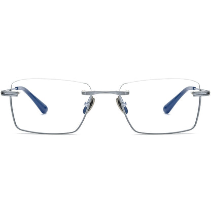 Rimless Square Titanium Optical Glasses Frame - MCROONS - front view