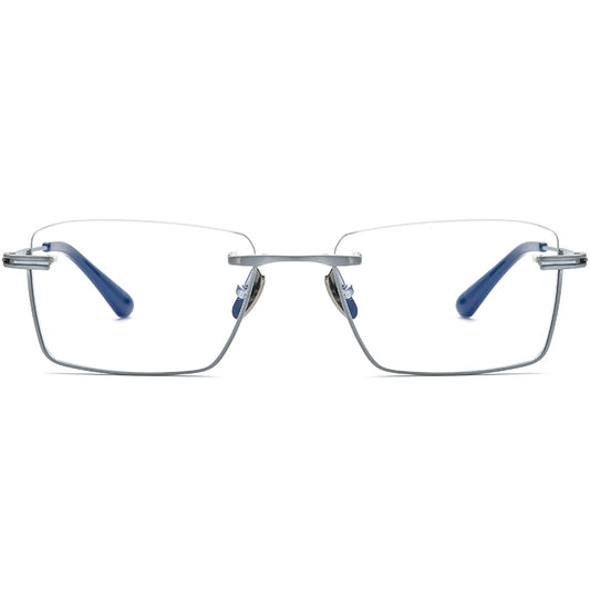 Rimless Square Titanium Optical Glasses Frame - MCROONS - front view