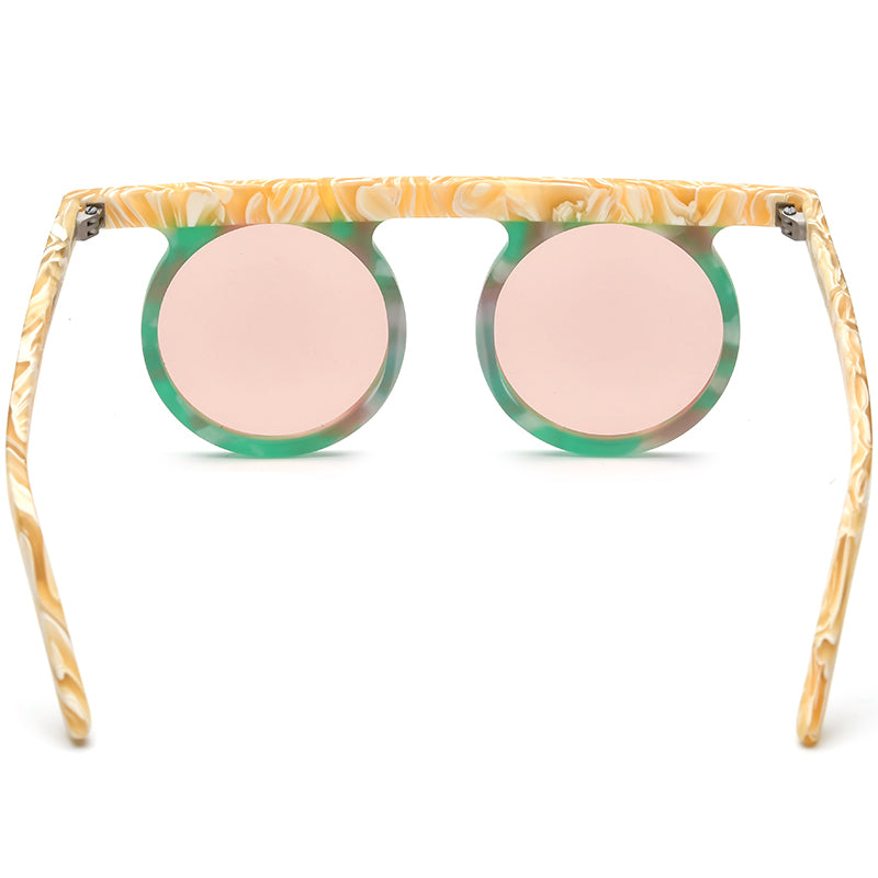 Oversized Vintage Round Polarized Sunglasses - MCROONS - back view