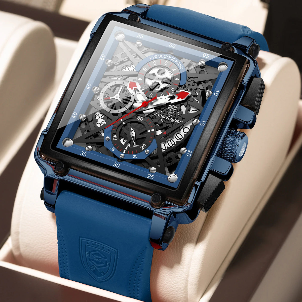 Poedagar 840 Men's Luxury Chronograph Quartz Watch – Silicone Strap, Waterproof, Luminous, Date
