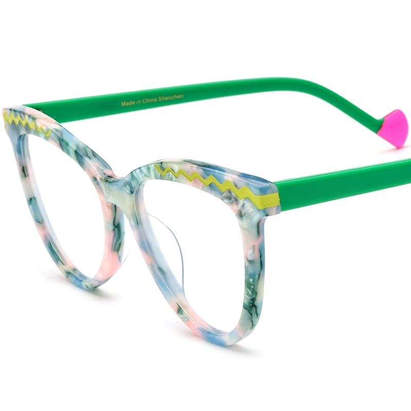 Retro Cat Eye Optical Glasses Frame - Green - MCROONS
