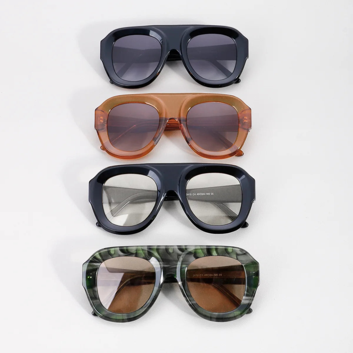MCROONS Classic Oval Acetate Sunglasses — CR39 Lens, Unisex