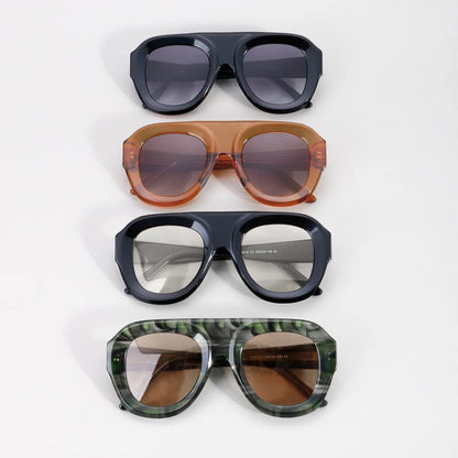 MCROONS Classic Oval Acetate Sunglasses — CR39 Lens, Unisex