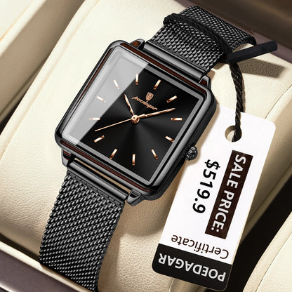 Poedagar 793 Women's Luxury Quartz Watch – Stainless Steel Band, Waterproof, Luminous