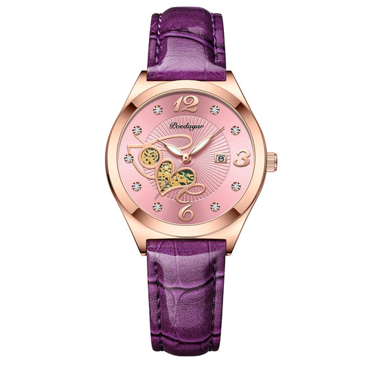 Poedagar 310 Women's Luxury Quartz Watch – Leather Strap, Waterproof, Luminous, Date