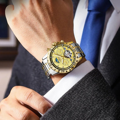 Poedagar 1412 Men's Luxury Automatic Mechanical Watch – Stainless Steel Band, Waterproof, Luminous, Date