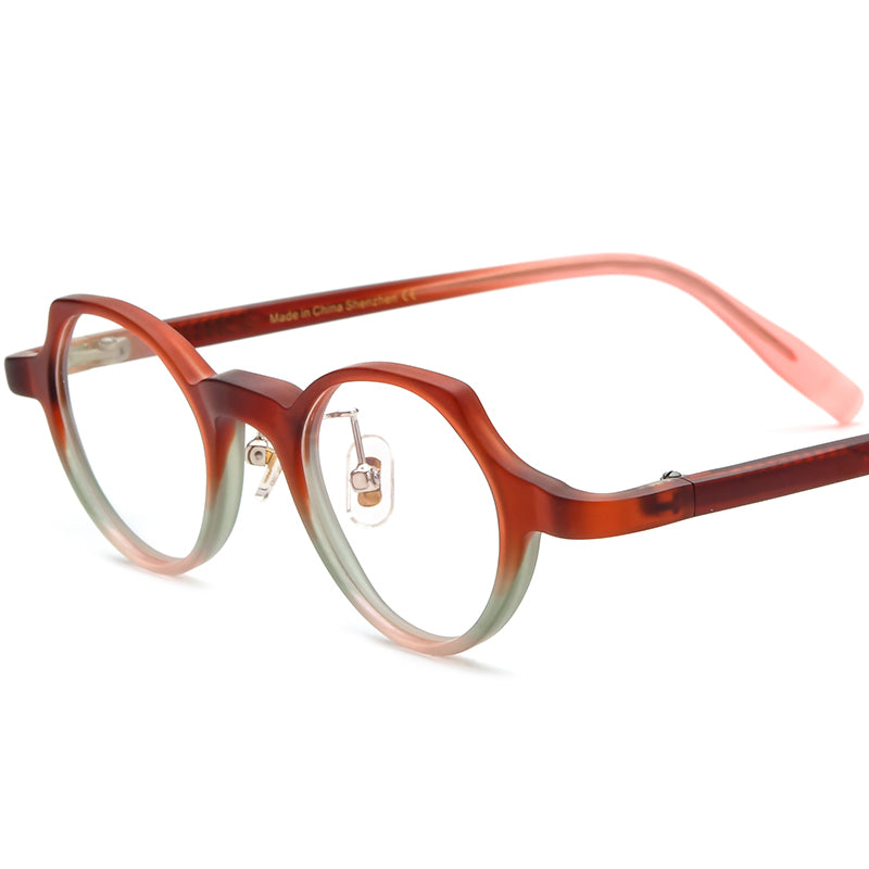 Small Cat Eye Acetate Optical Glasses Frame - Matte Red - MCROONS