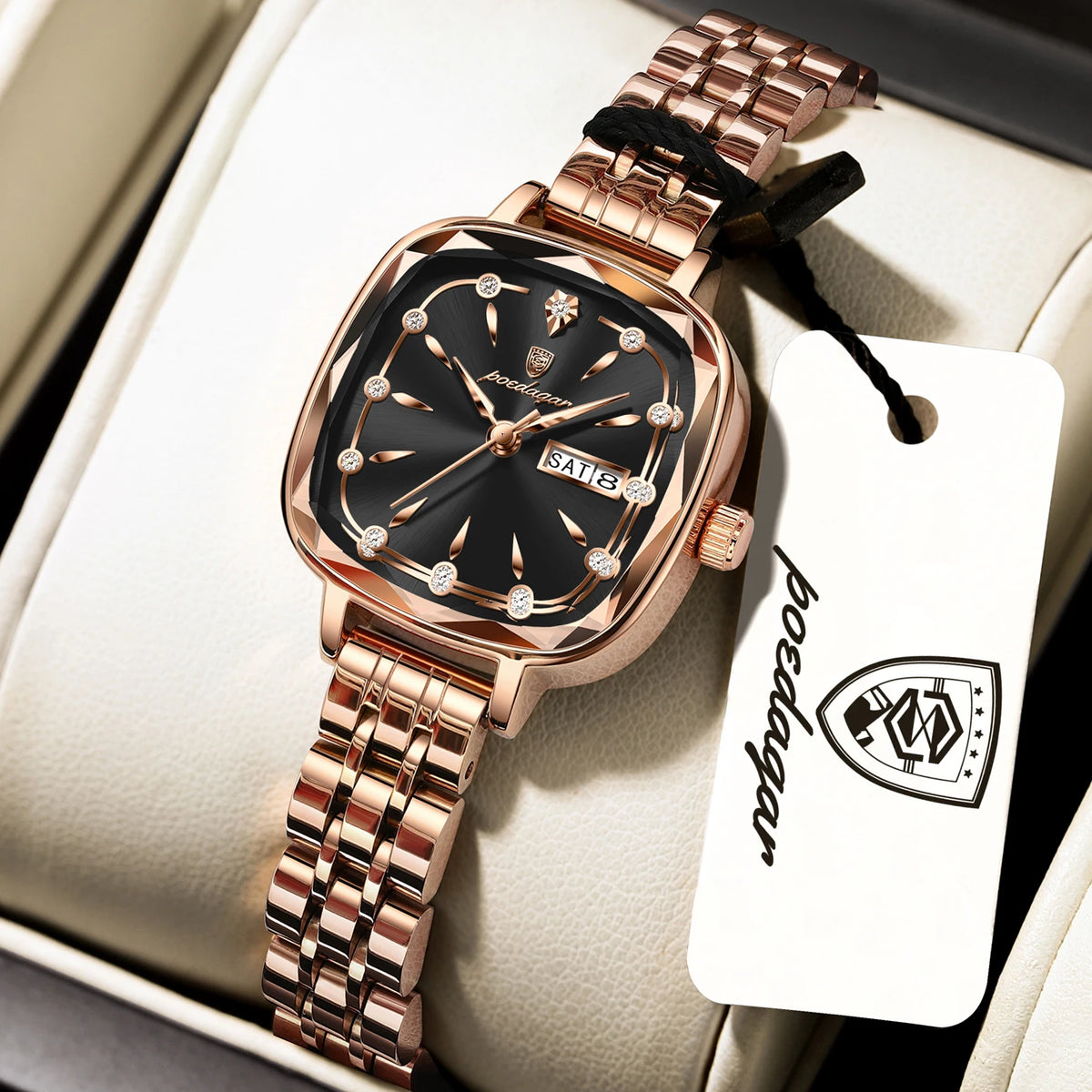 Poedagar 509 Women's Luxury Quartz Watch – Stainless Steel Band, Waterproof, Date