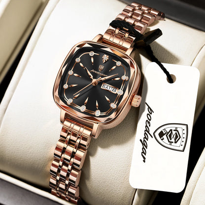 Poedagar 509 Women's Luxury Quartz Watch – Stainless Steel Band, Waterproof, Date
