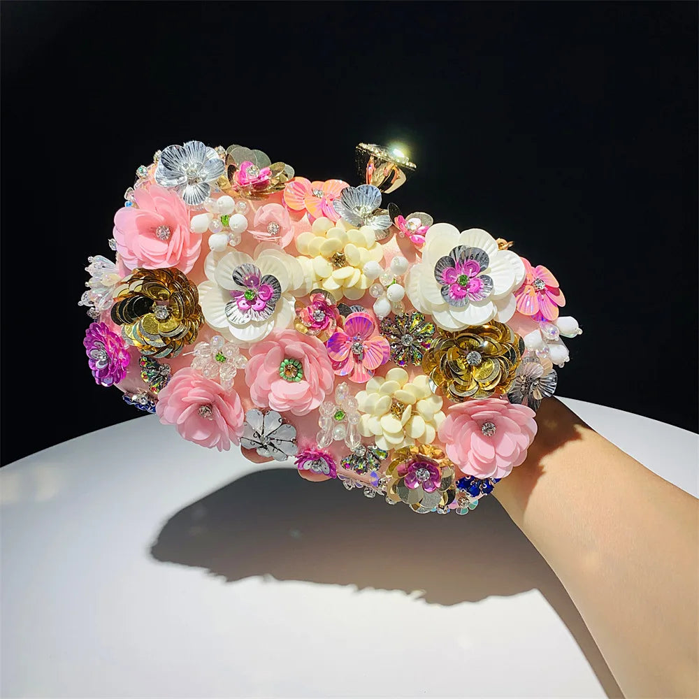 MCROONS sequin and beaded clutch bag