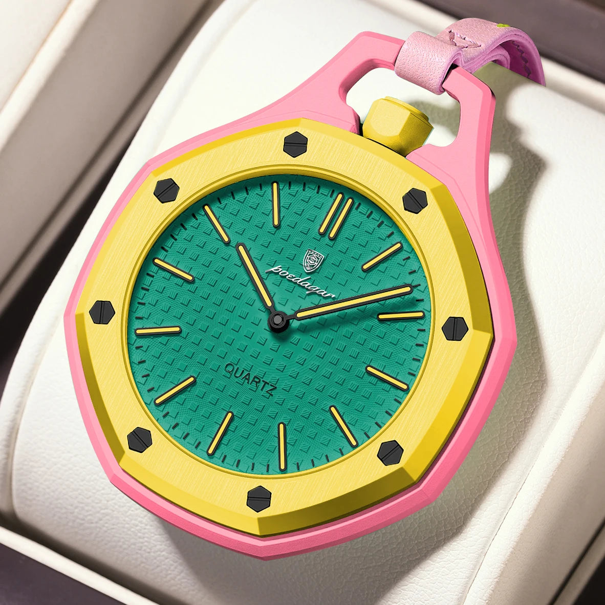 Poedagar 630 Women's Sport Quartz Watch – Leather Strap, Waterproof, Luminous