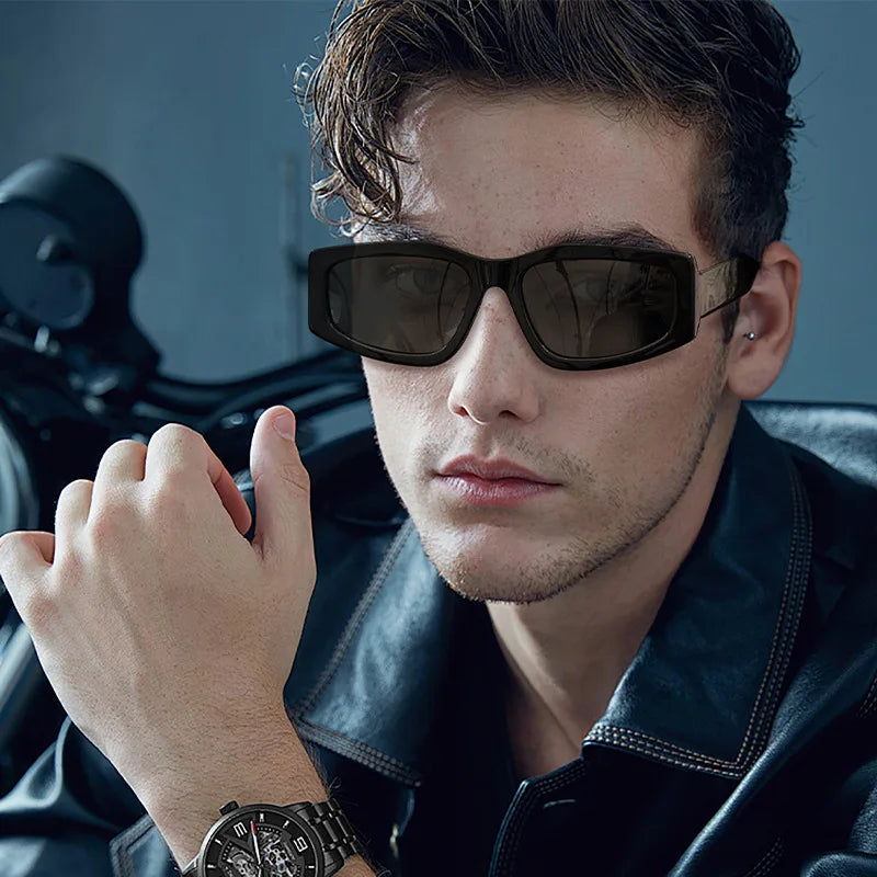 Round geometric MCROONS acetate glasses with anti-radiation lenses, unisex eyewear featuring a stylish design.