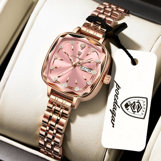 Poedagar 509 Women's Luxury Quartz Watch – Stainless Steel Band, Waterproof, Date