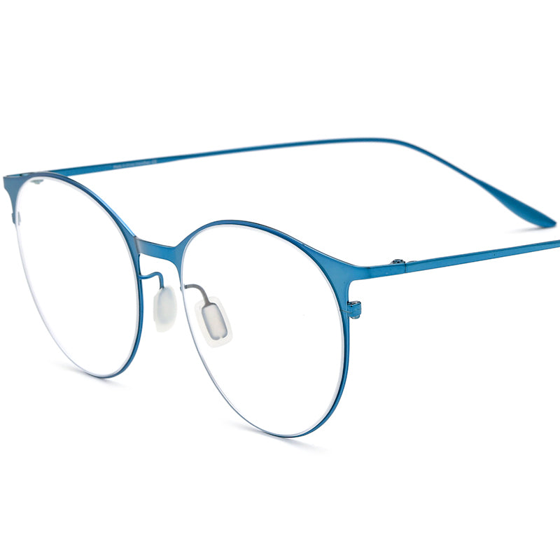 Ultralight Titanium Alloy Round Optical Glasses - Blue - MCROONS