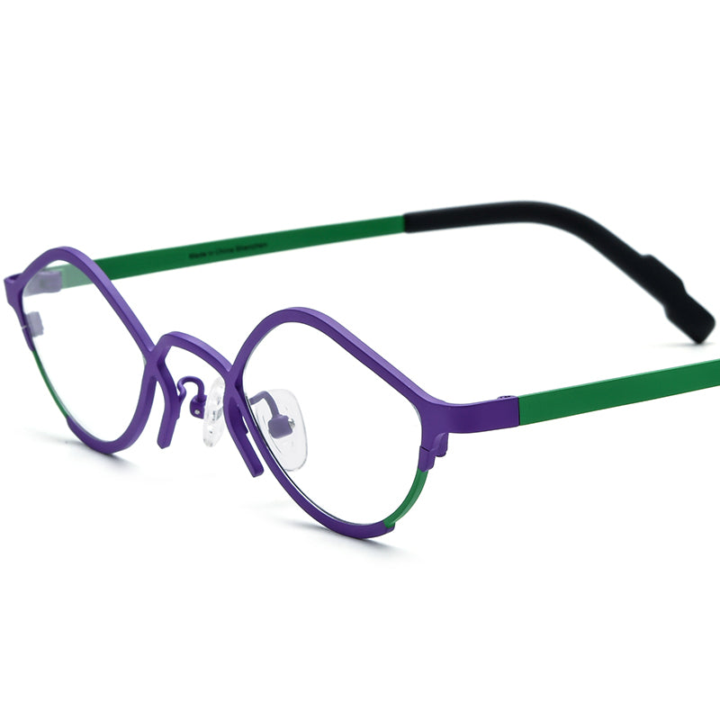 Matte Titanium Small Cat Eye Optical Glasses Frame - Matte Purple - MCROONS