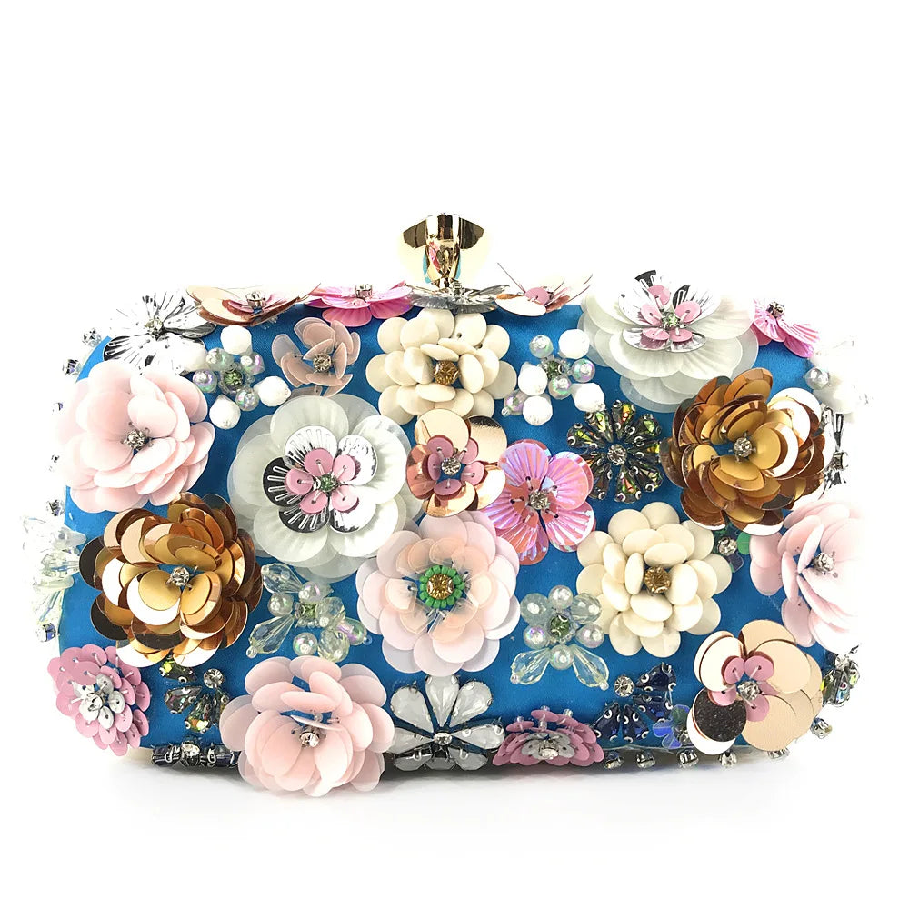 MCROONS crystal flower clutch bag close-up