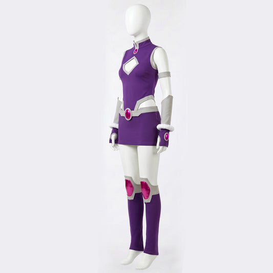 Women's dark bird anime warrior costume by Mcroons featuring a purple full set cosplay Halloween outfit with detailed design.