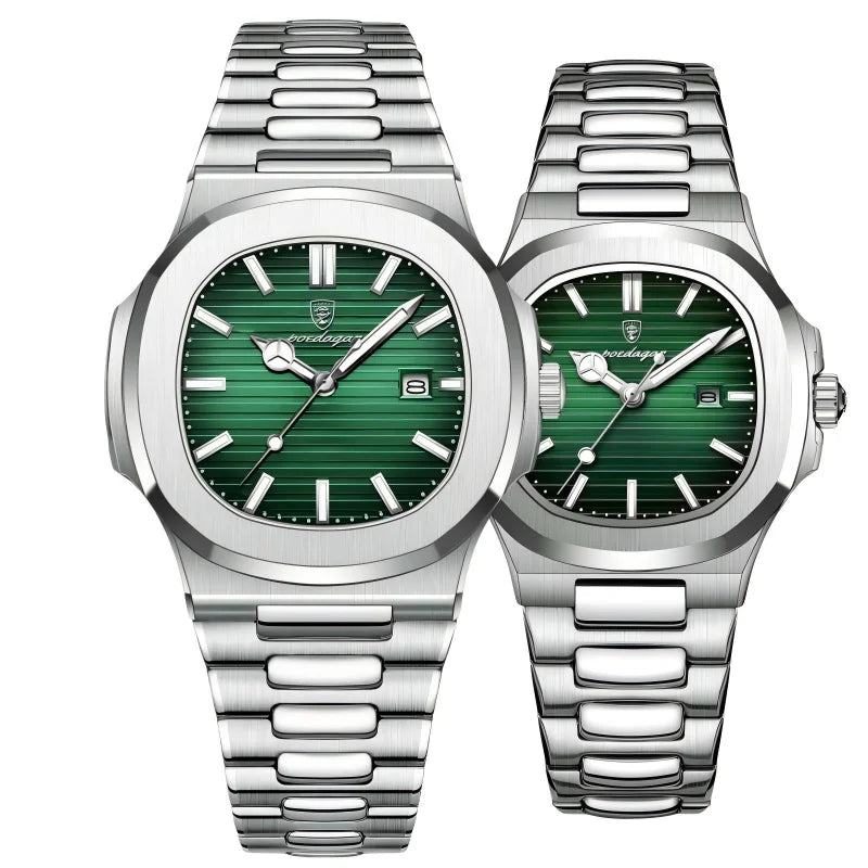 Poedagar Women's Luxury Quartz Watch – Stainless Steel Band, Waterproof, Luminous, Date