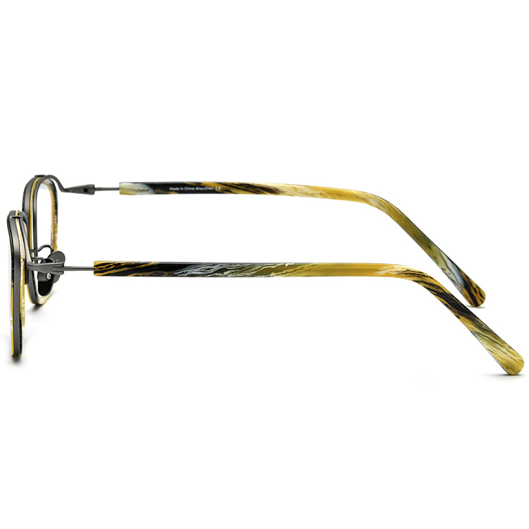 Acetate Titanium Square Optical Glasses Frame - MCROONS - side view