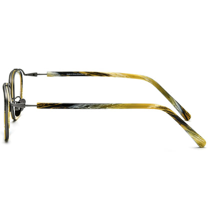 Acetate Titanium Square Optical Glasses Frame - MCROONS - side view