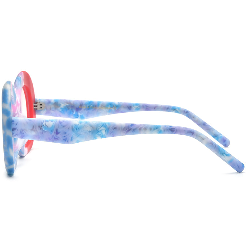 Oversized Matte Acetate Round Optical Glasses Frame - MCROONS - side view