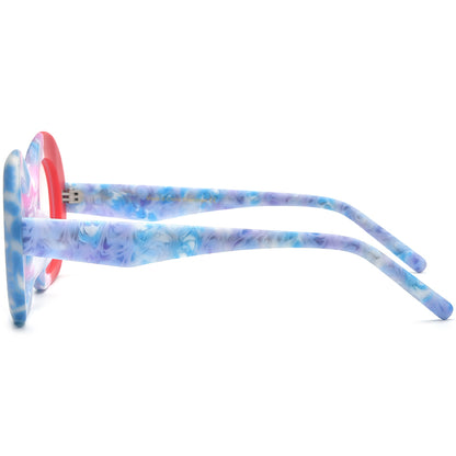 Oversized Matte Acetate Round Optical Glasses Frame - MCROONS - side view