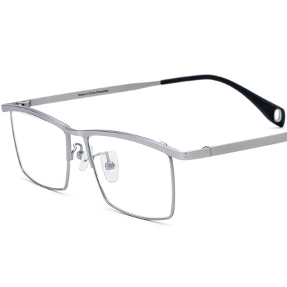 Titanium Square Optical Glasses Frame Classic Lightweight - MCROONS - Silver