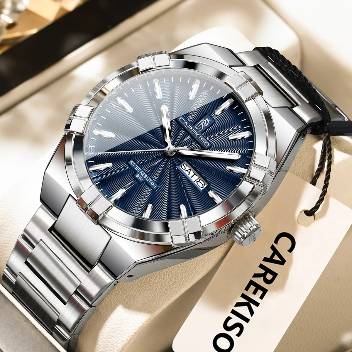 Poedagar C109 Men's Luxury Quartz Watch – Stainless Steel Band, Waterproof, Luminous, Date