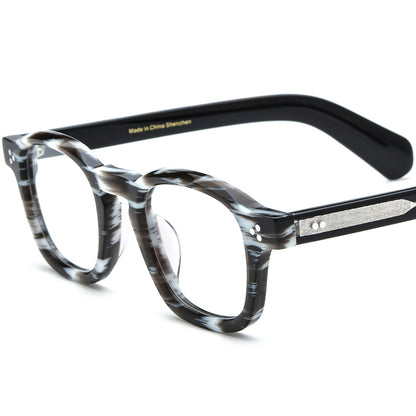 Vintage Retro Acetate Square Optical Glasses - Stripe - MCROONS