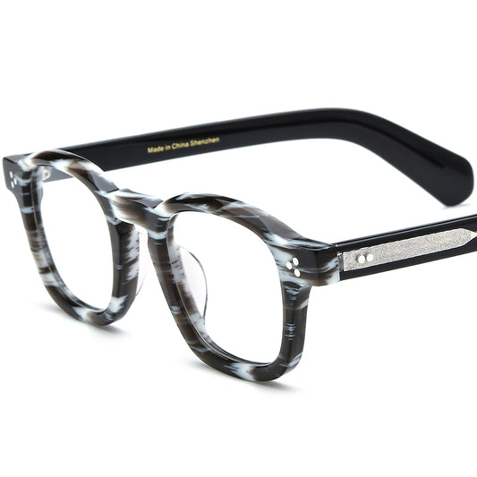 Vintage Retro Acetate Square Optical Glasses - Stripe - MCROONS