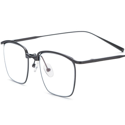 Browline Square Titanium Optical Glasses Frame - Gray - MCROONS