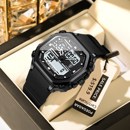 Poedagar 993 Men's Luxury Chronograph Quartz Watch – Silicone Strap, Waterproof, Luminous, Date