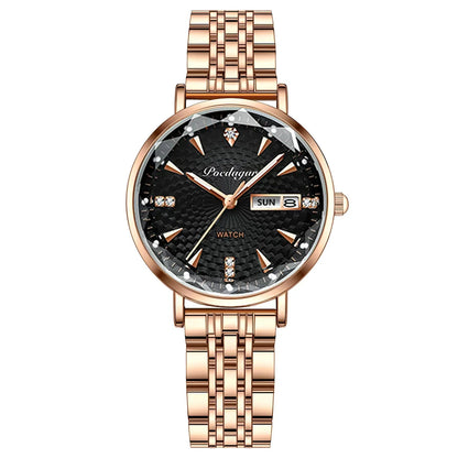 Poedagar 312 Women's Luxury Quartz Watch – Stainless Steel Band, Waterproof, Date
