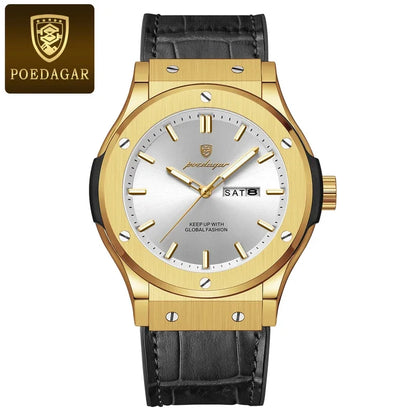 Poedagar 952 Men's Luxury Quartz Watch – Silicone Strap, Waterproof, Luminous, Date