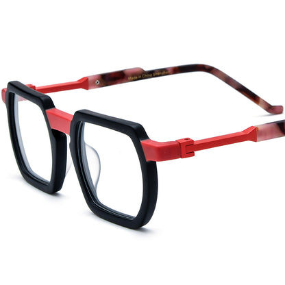 Matte Acetate Square Optical Glasses Frame Multicolour - Matte Black - MCROONS