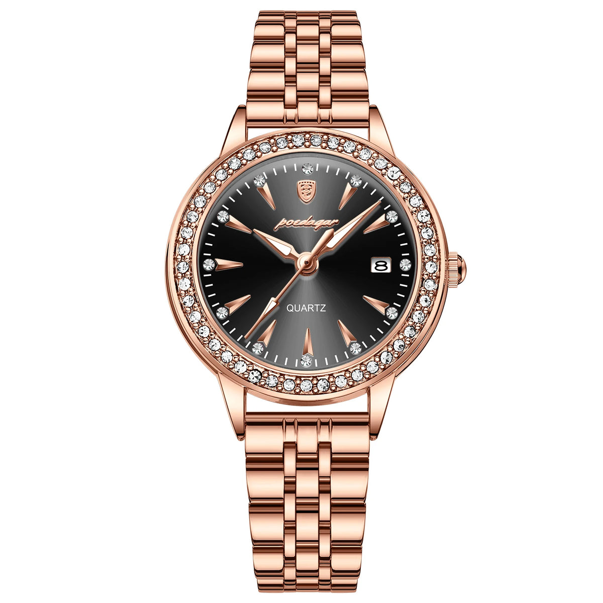 Poedagar 366 Women's Luxury Quartz Watch – Stainless Steel Band, Waterproof, Date