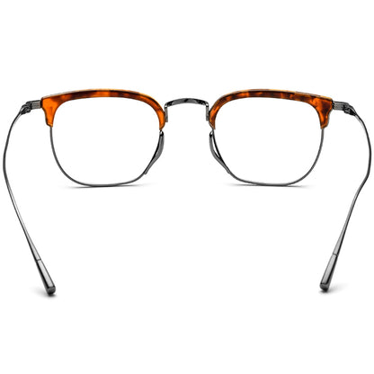 Half-Rim Square Acetate Titanium Optical Glasses Frame - MCROONS - hinge detail