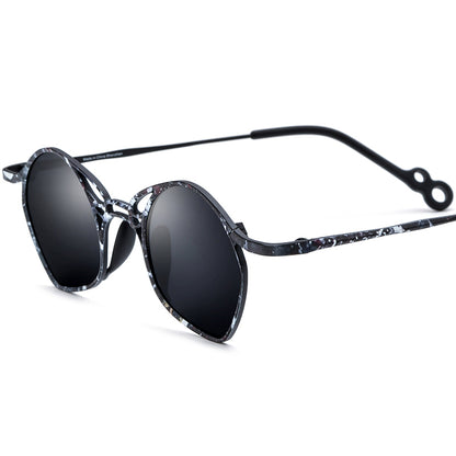 Vintage Titanium Butterfly Polarised Sunglasses - Black Frame Gray Lens - MCROONS