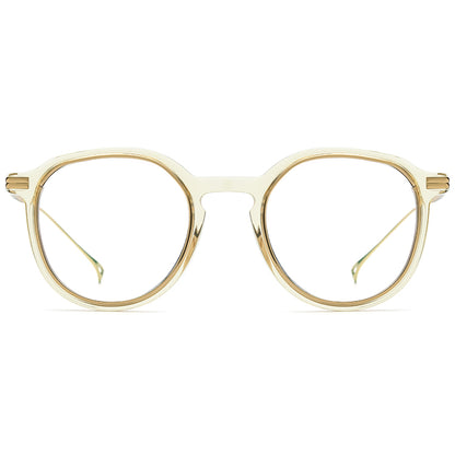Round Acetate Titanium Optical Glasses Frame - MCROONS - front view