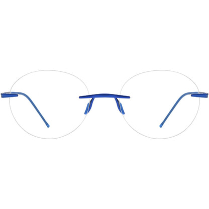 Rimless Titanium Round Optical Glasses Frame - MCROONS - Front View