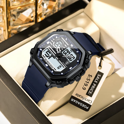 Poedagar 993 Men's Luxury Chronograph Quartz Watch – Silicone Strap, Waterproof, Luminous, Date