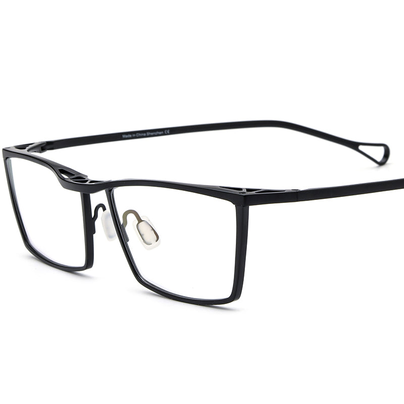 Square Titanium Optical Glasses Frame Ultralight - Black - MCROONS