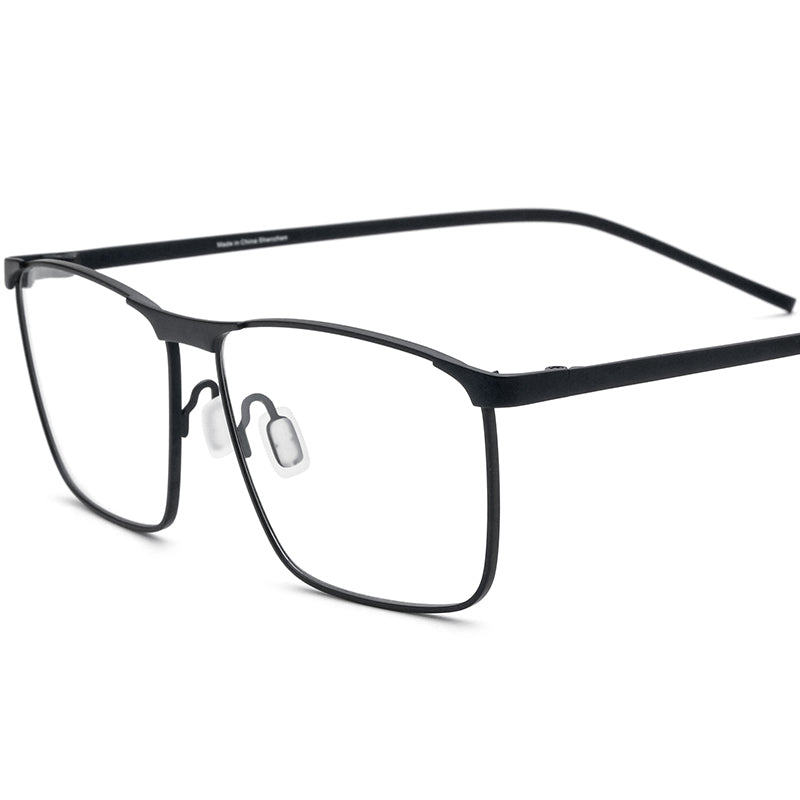 Titanium Square Optical Glasses Frame Lightweight - Black - MCROONS