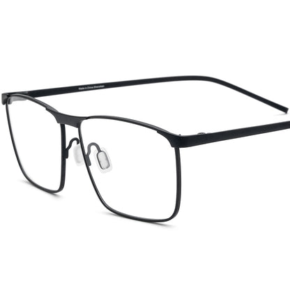 Titanium Square Optical Glasses Frame Lightweight - Black - MCROONS